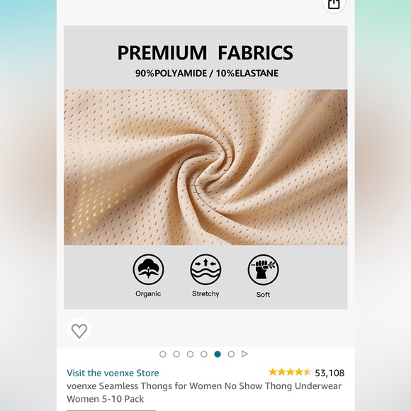 ‼️5 for $25‼️ VOENXE Seamless Thongs No Show Thong Underwear Woman 5-Pack Small - Picture 6 of 8